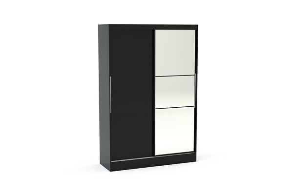 Modern 2 Door Sliding High-Gloss Wardrobe With Mirror Included