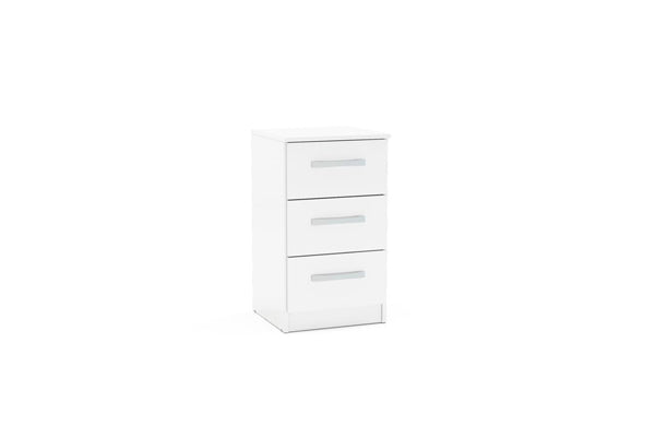 Lynx Modern 3 Drawer High-Gloss Bedside Table - In 5 Colours