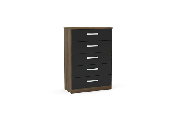Lynx Modern 5 Drawer High-Gloss Chest of Drawers - In 5 Colours