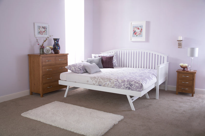 Modern Madrid Wooden Day Bed & Trundle Options - In 2 Colours