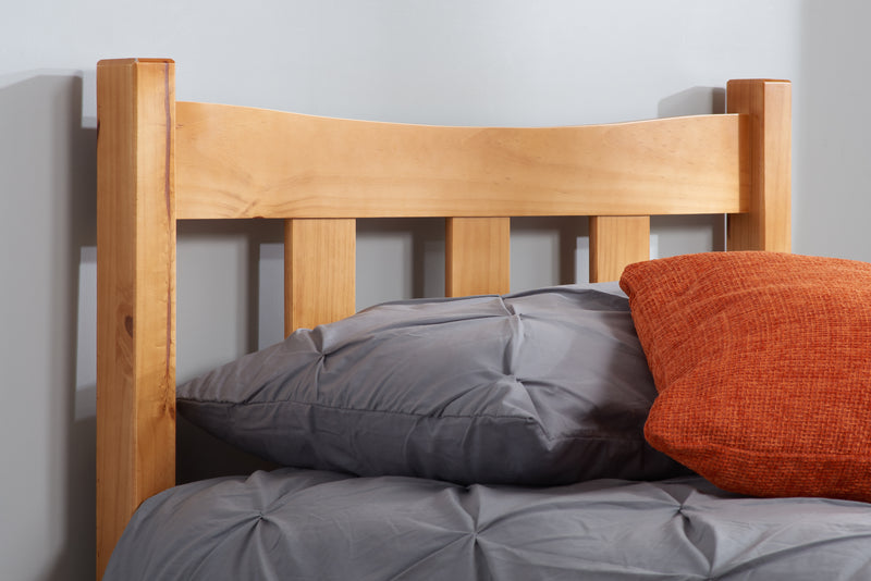 New Modern 3ft Single Antique Varnished Pine Solid Bed Frame With Optional Mattresses