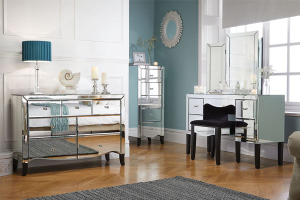 Glamorous Palermo Mirror Finished Bedroom Furniture Range