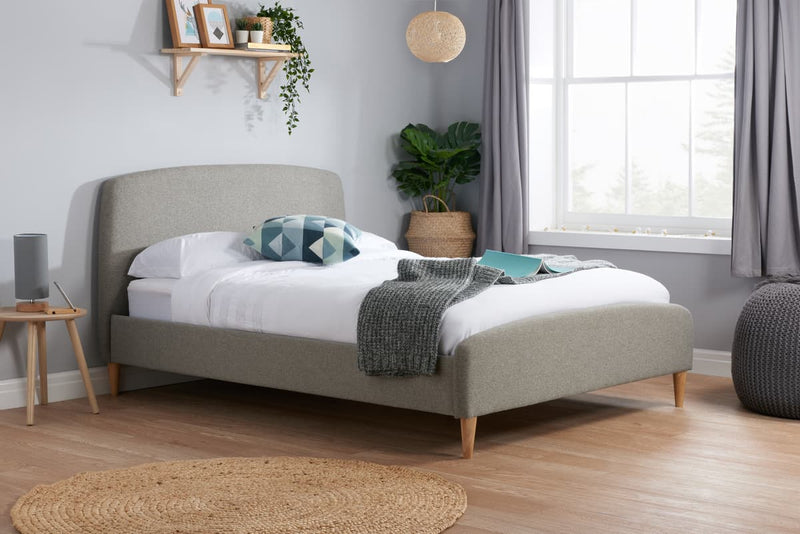 Charming Quebec Grey Fabric Bed Frame available in 4FT, 4FT6 & 5FT