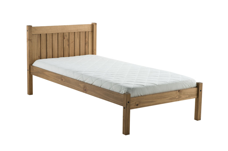 Contemporary Rio Waxed Solid Pine Bed Frame - Available in Oak or White
