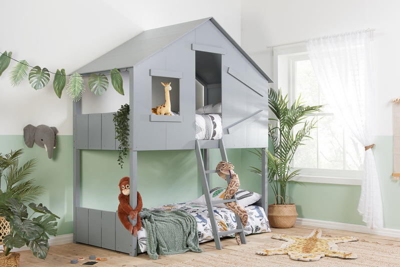 Incredible Children's Safari Bunk Bed available in Grey or White