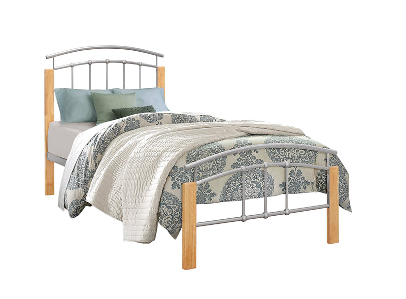 Unique Tetras Metal & Solid Beech Contemporary Bed Frame - 4 Sizes!