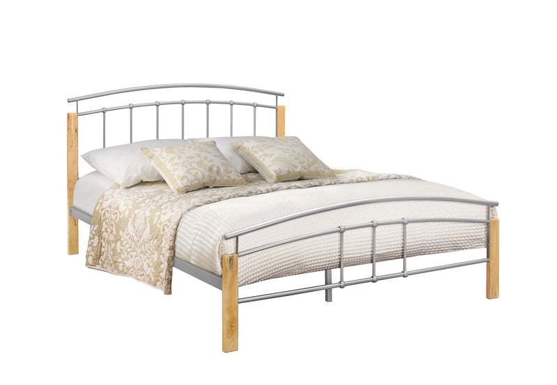 Tetras Unique Metal & Solid Beech Contemporary Bed Frame
