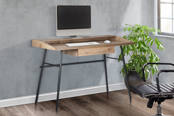 Modern Urban Home Office 1 Drawer Desk Industrial-effect Wooden Oak