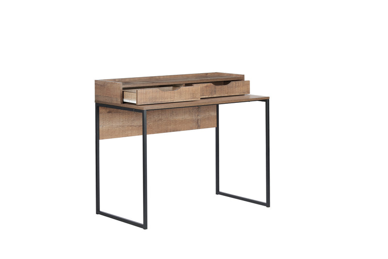 Modern Urban Home Office 2 Drawer Desk Industrial-effect Wooden Oak