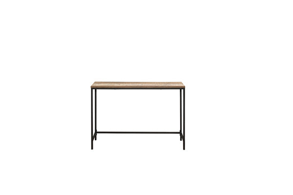 The Urban Black Industrial Metal Frame with Wood Effect Finish Console Table