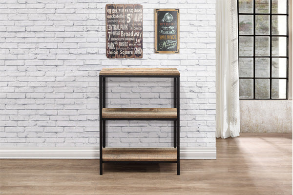 Modern Urban 3 Tier Bookcase Industrial-effect Wooden Oak