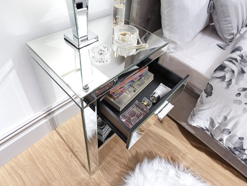 Stunning Venetian Mirrored 3 Drawer Bedside Table - Available as a pair