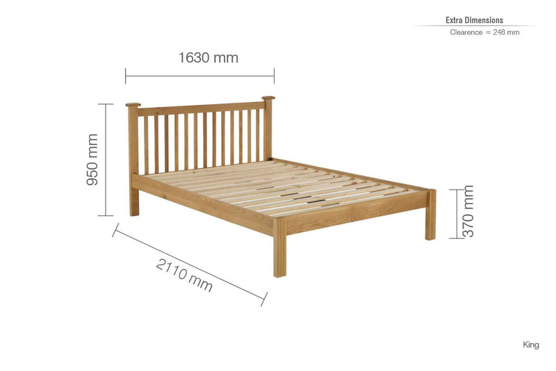 Woburn Chunky Solid Oak Low Foot End Bed Frame