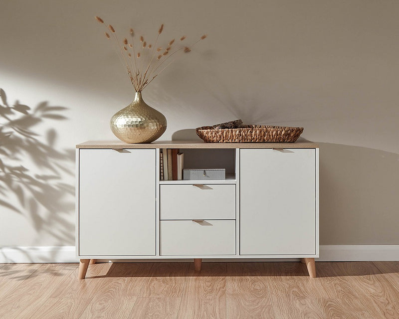 Minimalistic Modern Alma Soft Arctic White & Oak Livingroom Range