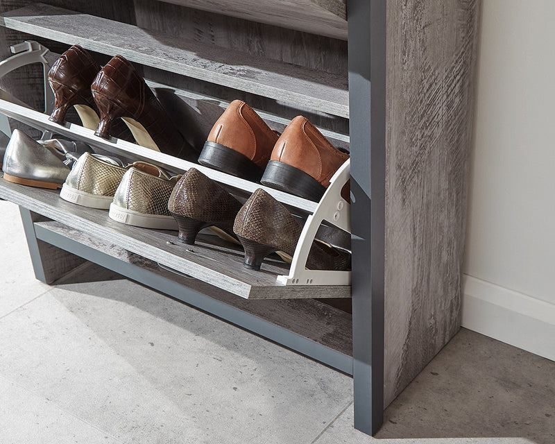Urban-inspired Contemporary Grey 2 Tier 1 Drawer Shoe Cabinet