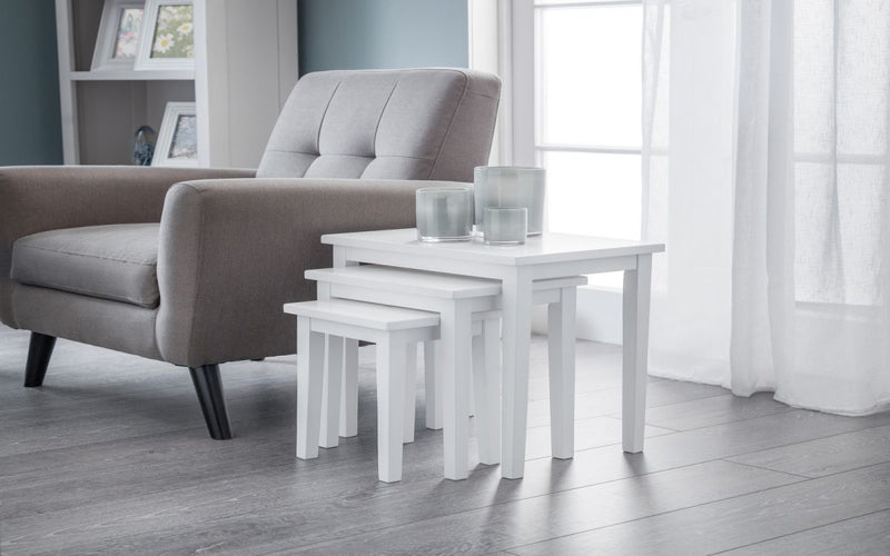 Stylish & Practical Cleo Nest of Tables available in 7 Different Colours