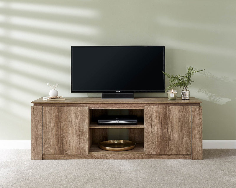 Stylish Canyon Oak Effect Luxury TV Unit Living Room Furniture