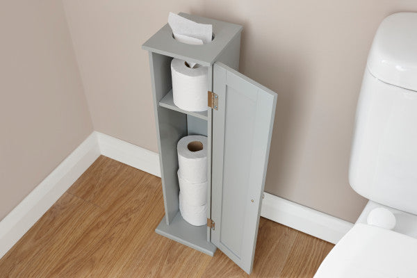 Colonial Tongue & Groove Wooden Bathroom Toilet Roll Cupboard - In 2 Colours