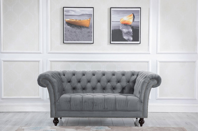 Stunning Fabric Chesterfield Sofa 2 Seater 3 Seater Blue or Grey