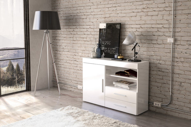 Sleek & Stylish Edgeware White 1 Door 2 Drawer Sideboard available in a Choice of 4 Colours!!
