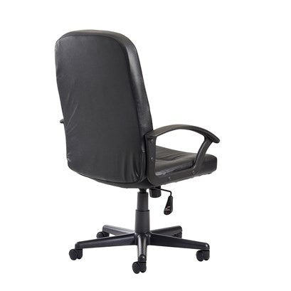 New Office Chair Black Faux Leather Tufted Plush Comfy Operator Task Seat
