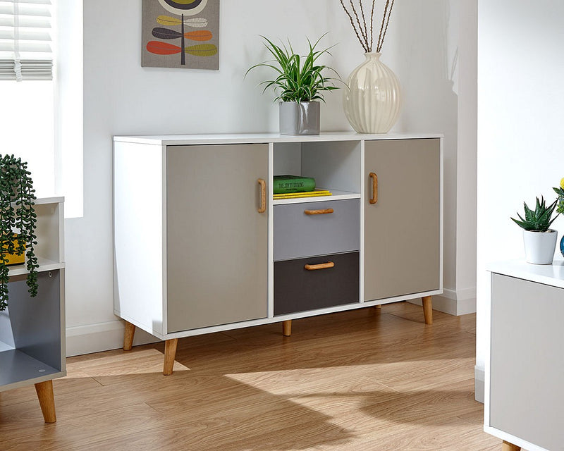 Modern Cubic Design Wooden Feet Scandi Inspired Living Room Range Monochrome