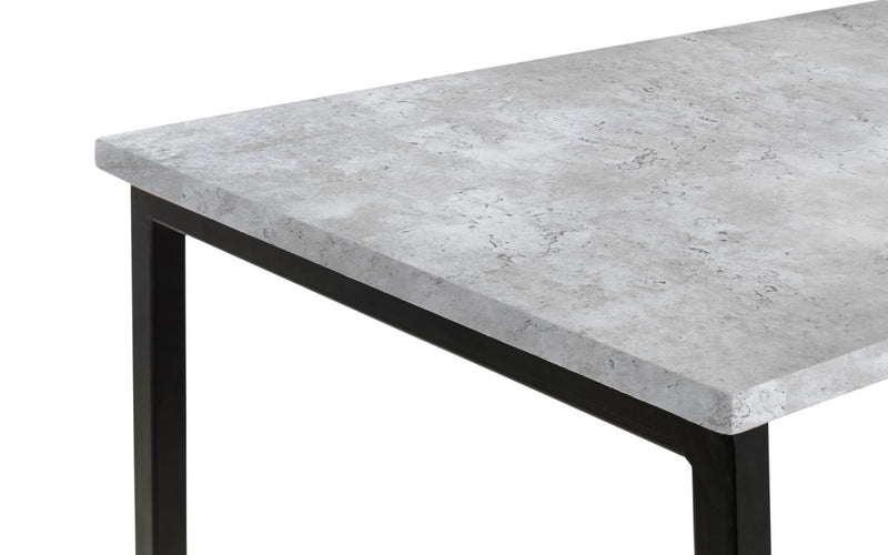 Modern Minimalistic Style Office Study Desk Concrete Effect Top With Black Legs