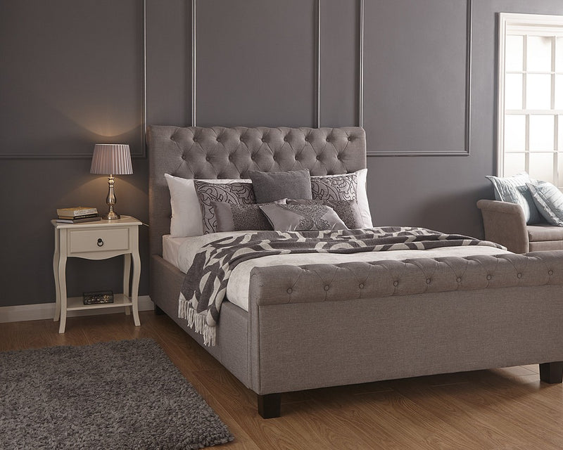 Stunning Layla Deep Buttoned Side Lifting Ottoman Sleigh Bed - In 2 Colours