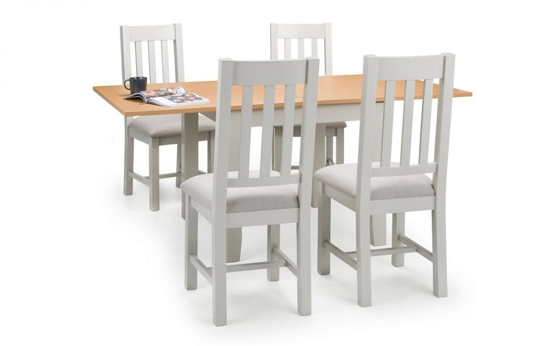 Elegant Richmond Flip-top Extendable Soft Elephant Grey Dining Set - (Table & 4 Chairs)