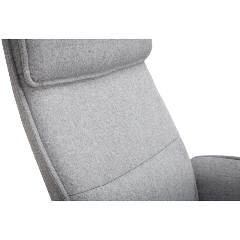 Beautifully Upholstered Grey Fabric Recliner Chair with Footstool Included
