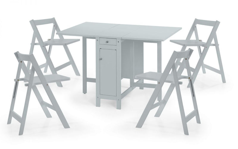 Savoy Self Storing Dining Set available in Light Grey, Light Oak or White/Natural