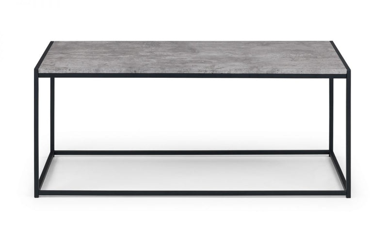 New Simplistic Stunning Concrete Effect With Black Metal Framed Coffee Table