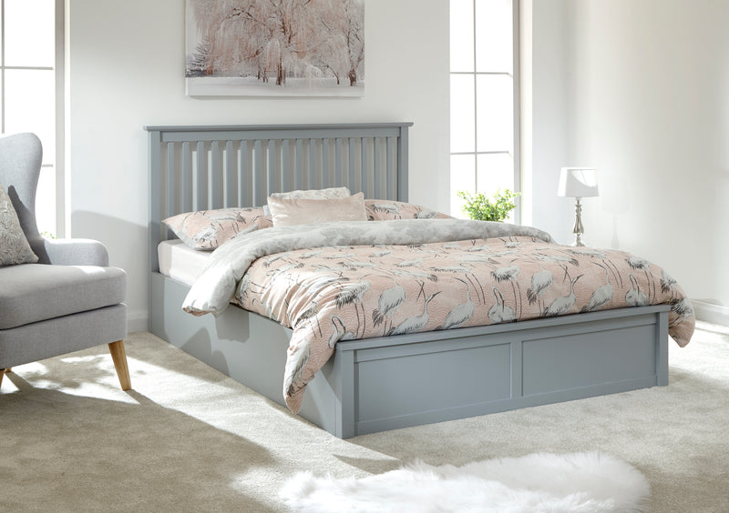 Our Como New England Elegant Charm Dove Grey or White Wooden Ottoman Storage Bed 3FT 4FT6 5FT