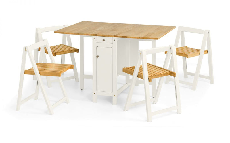 Savoy Self Storing Dining Set available in Light Grey, Light Oak or White/Natural