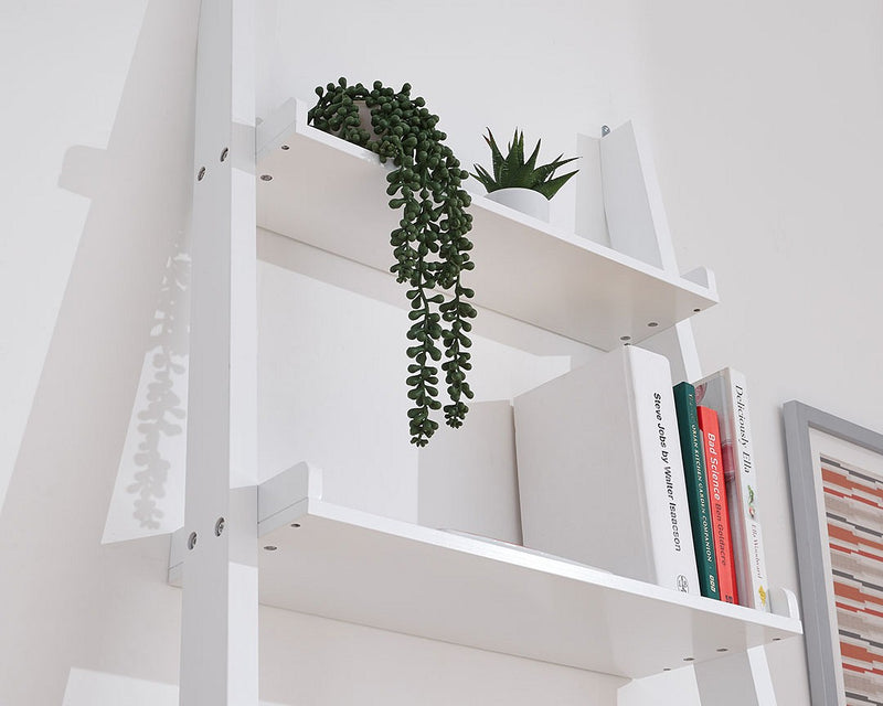 Modernistic 5 Tier Ladder Style Storage Wall Rack - In Grey or White