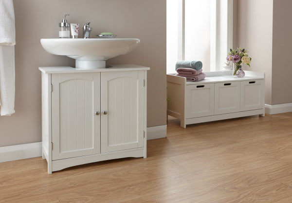 Colonial Tongue & Groove Wooden Bathroom Underbasin Unit - In 2 Colours