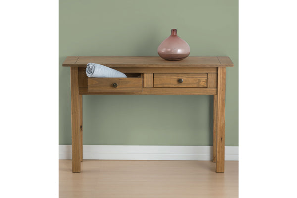 New Rustic Oak 2 Drawer Console Table