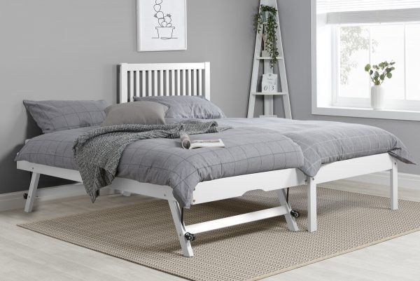 Kids Buxton 3ft Single Wooden Guest Bed With Wheeled Pull Out Trundle