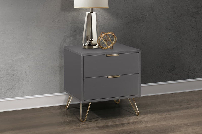 Modern Industrial Feel Charcoal Bedroom Range Gold Accented Bed Bedsides Drawers