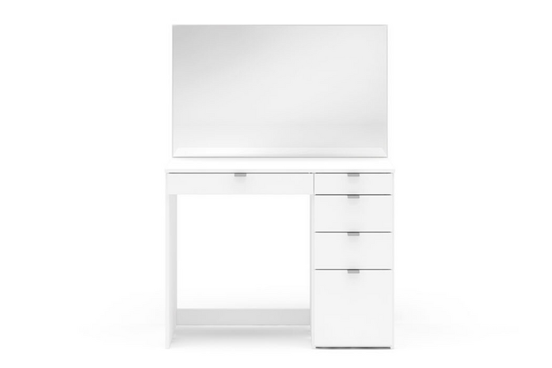 Ava Stylish 5 Drawer Dressing Table & Mirror Vanity Table - Available in White or Black