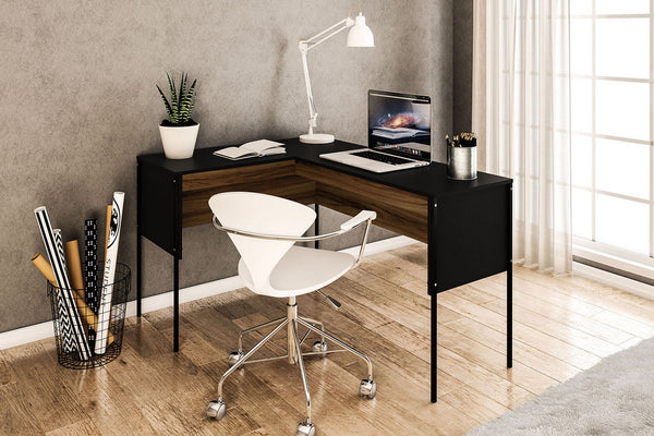 Elegant and Functional L-Shape Opus Corner Desk with a Wood Effect Finish