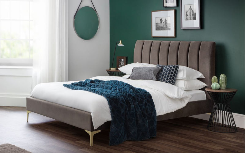 Stunning Deco Scalloped Velvet Bed available in 4FT6 & 5FT