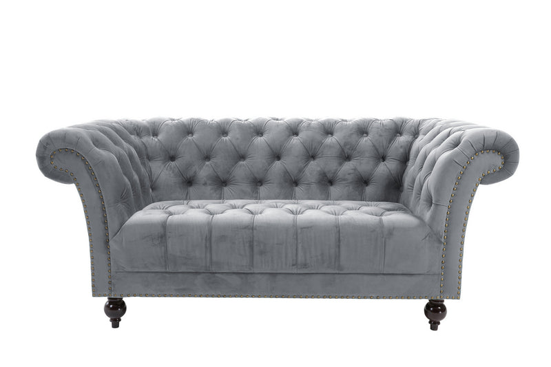 Stunning Fabric Chesterfield Sofa 2 Seater 3 Seater Blue or Grey
