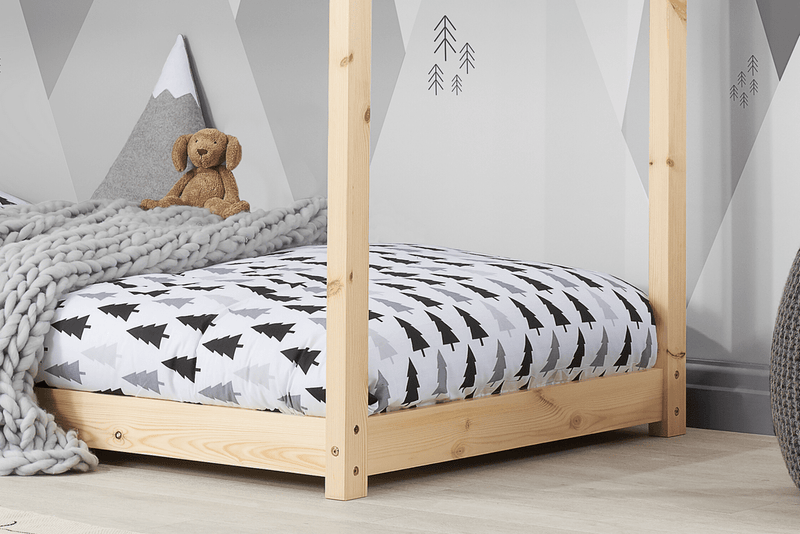 Wooden Children's 3ft Single House Bed available in Grey, White or Pine
