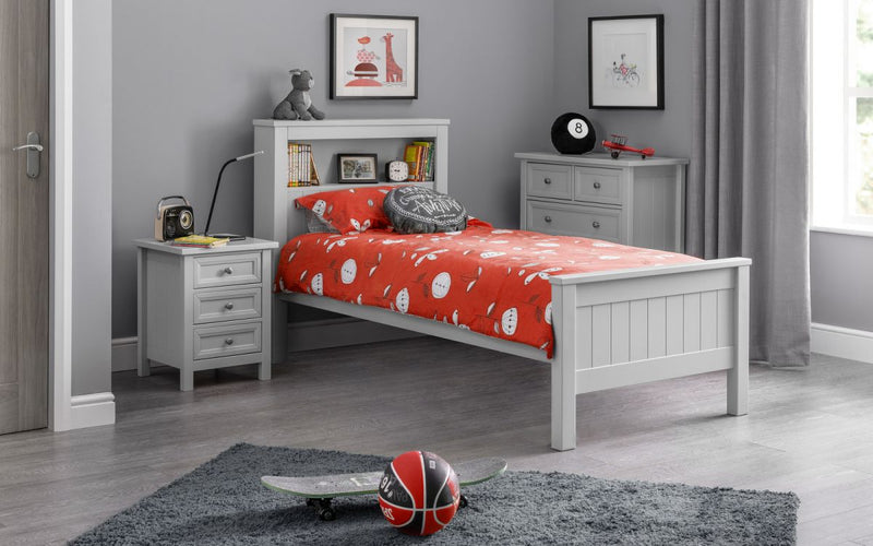 New Children's Maine Bookcase Bed with Trundle Options available in White & Grey