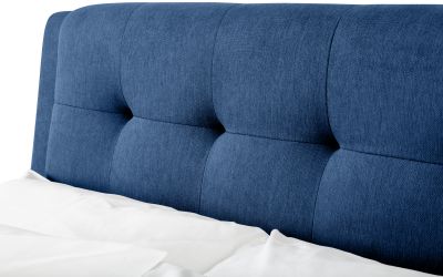 Luxurious Fullerton 4 Drawer Bed Fabric Bed Blue with deep buttoned headboard available in 4FT6, 5FT & 6FT