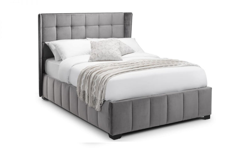 Stylish Elegant Gatsby Fabric Bed with winged headboard available in 4FT6 & 5FT