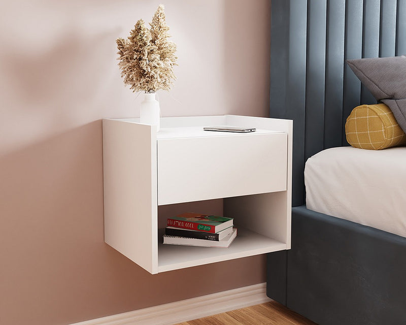 New Pair of Floating Wooden Wall Mounted Bedside Tables In 3 Colours!