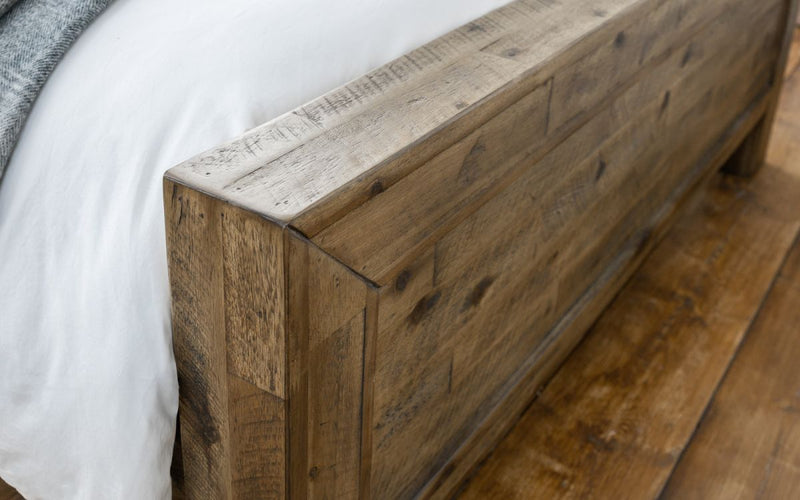 Stunning Solid Acacia Hoxton Bed Frame with Matching 2 Drawer Bedside Table Option 4FT6 5FT 6FT