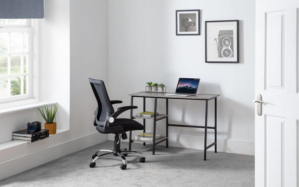 Imola Office Chair in Black & Chrome Finish with a Breathable Mesh Back